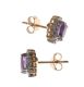 9CT GOLD AMETHYST AND DIAMOND CLUSTER EARRINGS at Ross's Online Art Auctions