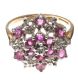9CT GOLD RUBY AND DIAMOND PIERCED CLUSTER RING at Ross's Online Art Auctions