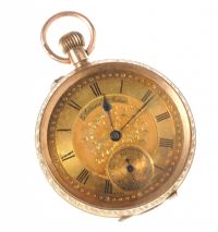 9CT GOLD ENGRAVED LADY'S FOB WATCH AND BOX at Ross's Online Art Auctions