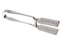 VICTORIAN STERLING SILVER ASPARAGUS TONGS at Ross's Online Art Auctions