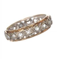 9CT GOLD GYPSY RING SET WITH CUBIC ZIRCONIA at Ross's Online Art Auctions