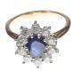 9CT GOLD SAPPHIRE AND DIAMOND CLUSTER RING at Ross's Online Art Auctions