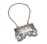 VICTORIAN STERLING SILVER 'PORT' LABEL at Ross's Online Art Auctions