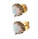 14CT GOLD OPAL AND DIAMOND HEART-SHAPED CLUSTER EARRINGS at Ross's Online Art Auctions
