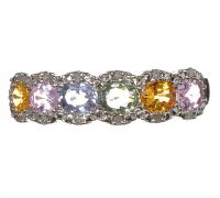 9CT GOLD FANCY-COLOURED SAPPHIRE AND DIAMOND RING at Ross's Online Art Auctions