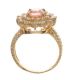 14CT GOLD PADPARADSCHA AND DIAMOND CLUSTER RING at Ross's Online Art Auctions