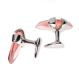 SMYTH AND GIBSON SILVER-TONE METAL AND PINK CRYSTAL CUFFLINKS at Ross's Online Art Auctions