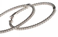 14CT WHITE GOLD AND DIAMOMD HOOP EARRINGS at Ross's Online Art Auctions