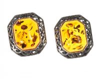 SILVER AND AMBER EARRINGS at Ross's Online Art Auctions
