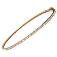9CT GOLD CUBIC ZIRCONIA BANGLE at Ross's Online Art Auctions