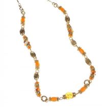 GOLD-TONE METAL NECKLACE SET WITH RESIN AND FAUX PEARLS at Ross's Online Art Auctions