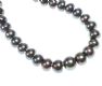 KNOTTED STRAND OF BLACK FRESH WATER PEARLS WITH A SILVER-TONE METAL CLASP at Ross's Online Art Auctions