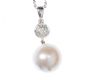 18CT WHITE GOLD SOUTH SEA PEARL AND DIAMOND PENDANT AND CHAIN at Ross's Online Art Auctions