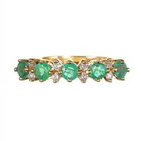 18CT GOLD EMERALD AND DIAMOND RING at Ross's Online Art Auctions
