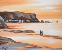 EVENING GLOW, PORTBRADDON by J.P. Rooney at Ross's Online Art Auctions