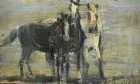 POSING HORSES by Con Campbell at Ross's Online Art Auctions