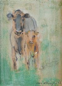 COW & CALF by Con Campbell at Ross's Online Art Auctions