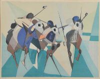 POLO PLAYERS by J. Hutt at Ross's Online Art Auctions