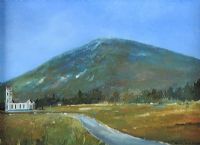 DUNLEWY CHURCH UNDER MOUNT ERRIGAL, DONEGAL by Sean Lorinyenko at Ross's Online Art Auctions