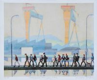 SHIPYARD MEN GOING HOME by Cupar Pilson at Ross's Online Art Auctions