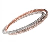 STERLING SILVER AND CUBIC ZIRCONIA DOUBLE BANGLE at Ross's Online Art Auctions