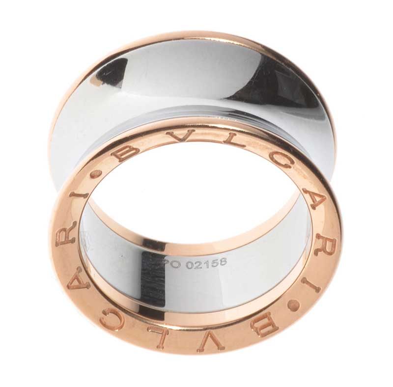 BULGARI 'ANISH KAPOOR ' RING IN STAINLESS STEEL AND 18CT ROSE GOLD