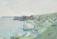 DUNLUCE CASTLE ON THE ANTRIM COAST by George C. Nash at Ross's Online Art Auctions