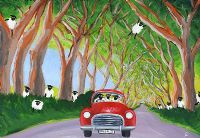 ANDY PAT'S WANDERING SHEEP VISITS THE DARK HEDGES by Andy Pat at Ross's Online Art Auctions