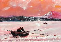 THE DOWNINGS CURRACH MEN NIGHT ADVENTURE by Sean Lorinyenko at Ross's Online Art Auctions