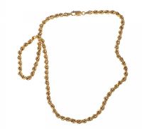 18CT GOLD ROPE CHAIN NECKLACE at Ross's Online Art Auctions