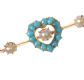 ANTIQUE 9CT ROSE GOLD PEARL AND TURQUOISE-SET BAR BROOCH at Ross's Online Art Auctions