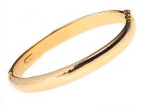 18CT GOLD HOLLOW BANGLE at Ross's Online Art Auctions