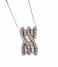 9CT WHITE GOLD AND DIAMOND PENDANT AND CHAIN at Ross's Online Art Auctions