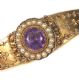 VICTORIAN 15CT GOLD BANGLE SET WITH AMETHYST AND SEED PEARL at Ross's Online Art Auctions