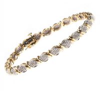 9CT GOLD AND DIAMOND BRACELET at Ross's Online Art Auctions