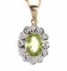 9CT GOLD DIAMOND AND PERIDOT NECKLACE at Ross's Online Art Auctions