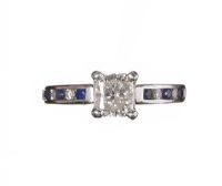 18CT WHITE GOLD DIAMOND AND SAPPHIRE RING at Ross's Online Art Auctions