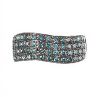 9CT WHITE GOLD AND BLUE DIAMOND RING at Ross's Online Art Auctions