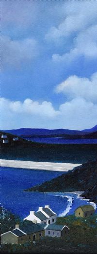 TRA NA ROSSAN BEACH COTTAGES by Sean Lorinyenko at Ross's Online Art Auctions