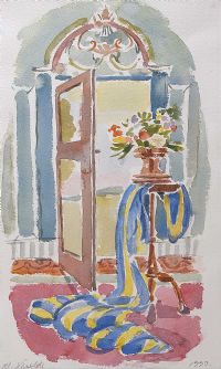 FLOWERS BY THE DOOR by M. Sheilds at Ross's Online Art Auctions