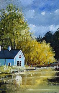 COTTAGE BY THE LAKE by Sean Lorinyenko at Ross's Online Art Auctions