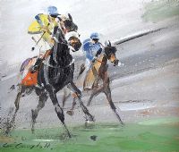 TWO HORSE RACE by Con Campbell at Ross's Online Art Auctions