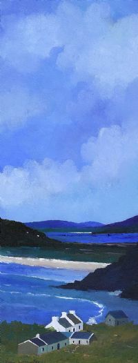 TRA NA ROSSAN BEACH COTTAGES, DOWNINGS by Sean Lorinyenko at Ross's Online Art Auctions