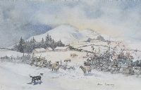GATHERING SHEEP by Joan Kenning at Ross's Online Art Auctions