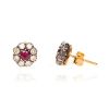 18CT GOLD RUBY & DIAMOND EARRINGS at Ross's Online Art Auctions