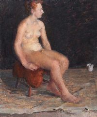 SEATED FEMALE NUDE by Irish School at Ross's Online Art Auctions