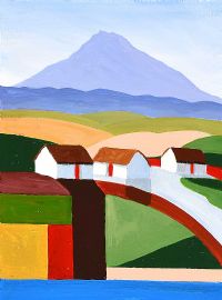 THREE BARNS AT MOUNT ERRIGAL by Sean Loughrey at Ross's Online Art Auctions