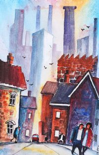 CITY LIFE by James Ndox at Ross's Online Art Auctions