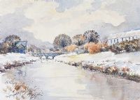 WINTER BY THE RIVER BUSH by Tom McGoldrick at Ross's Online Art Auctions