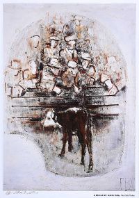 THE CATTLE MARKET by J.B. Vallely at Ross's Online Art Auctions